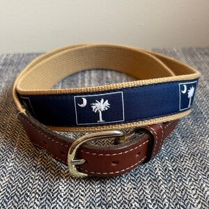 Palmetto Moon SC State Flag - Palmetto and Crescent Brown and Blue Men's Belt
